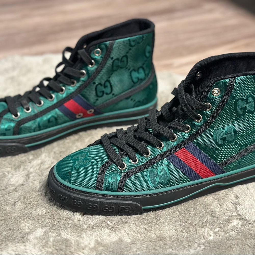 Gucci Green and Black High-Top Sneakers
